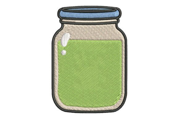 Green Mason Jar Embroidery Design