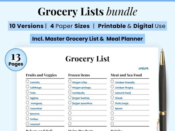 Grocery List Bundle: Meal Planner