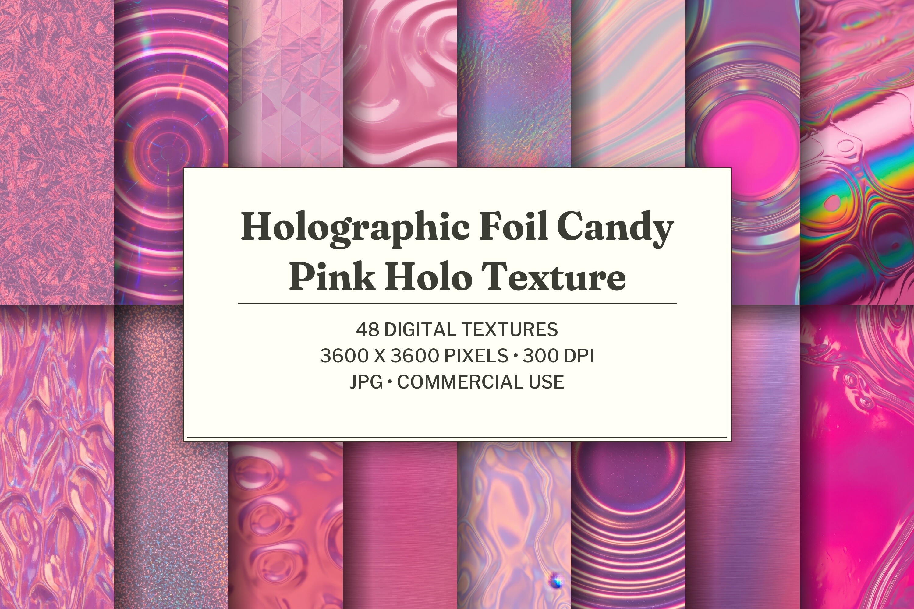 Holographic Foil Candy Pink Holo Texture