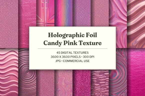 Holographic Foil Candy Pink Texture