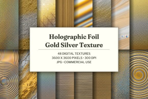 Holographic Foil Gold Silver Texture