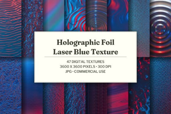 Holographic Foil Laser Blue Texture