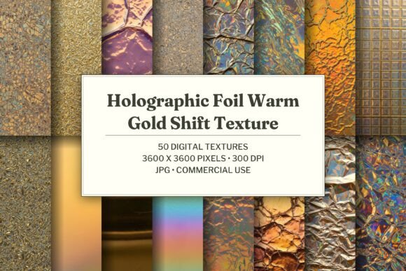 Holographic Foil Warm Gold Shift Texture