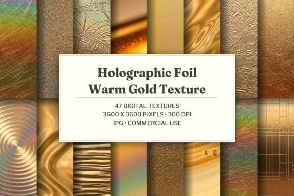 Holographic Foil Warm Gold Texture