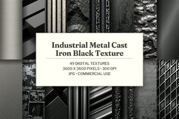 Industrial Metal Cast Iron Black Texture