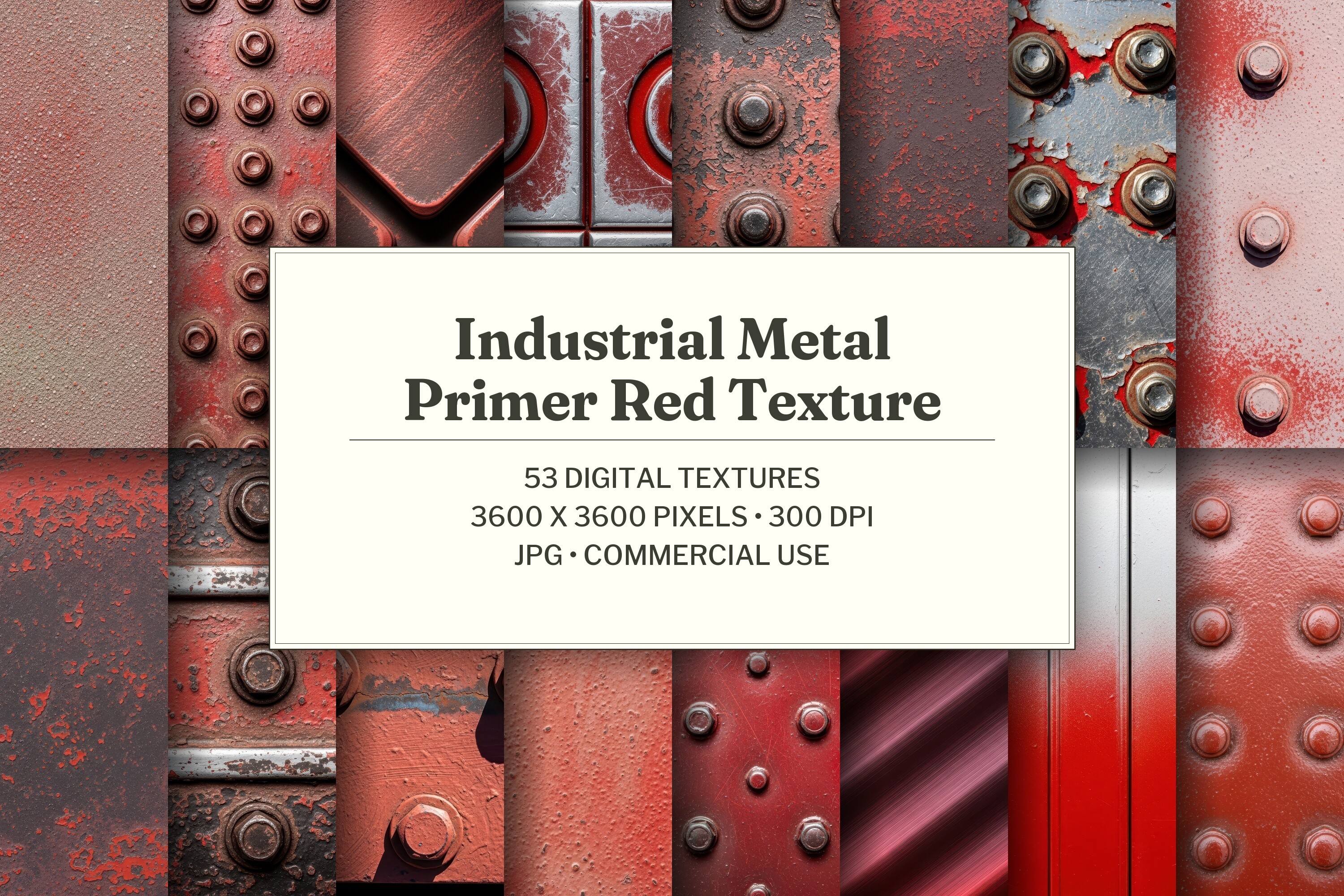 Industrial Metal Primer Red Texture