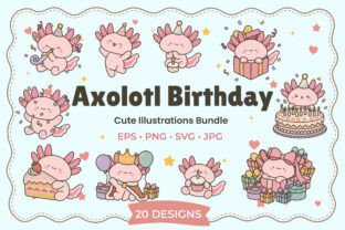 Smiling Fox Sticker Kawaii Axolotl Birthday Sticker Graphic by artvarstudio · Creative Fabrica