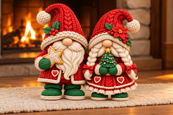 Knit Gnome Couple STL | 3D Printable Christmas Gnome Decor Files - Image 2