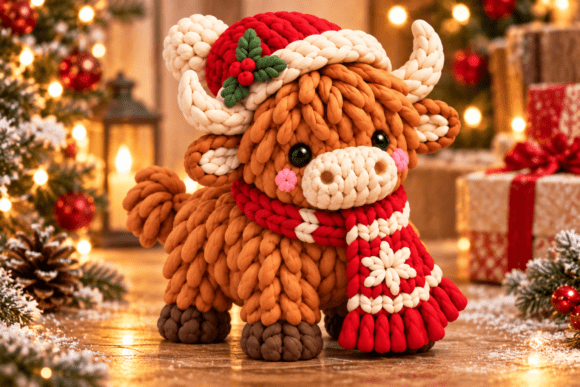 Knitted Christmas Reindeer STL 3D Print – Cozy Nordic Holiday Decor Model - Image 1