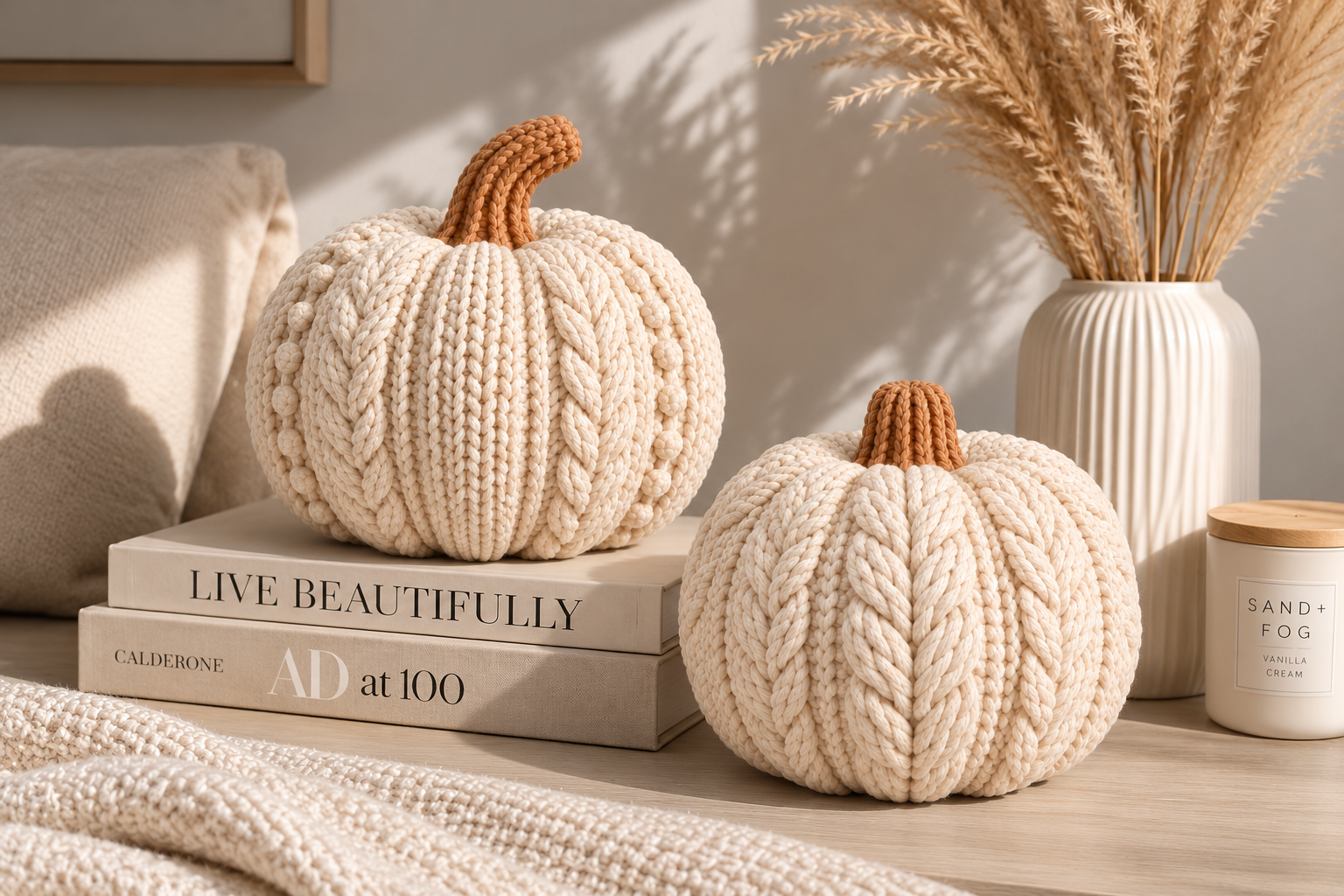Knitted Pumpkin Decor STL Set – 2 Cozy Fall 3D Print Models - Image 3