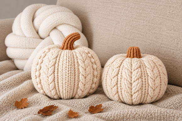 Knitted Pumpkin Decor STL Set – 2 Cozy Fall 3D Print Models - Image 2