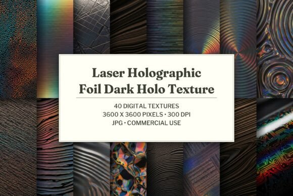 Laser Holographic Foil Dark Holo Texture