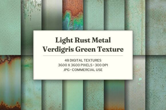 Light Rust Metal Verdigris Green Texture
