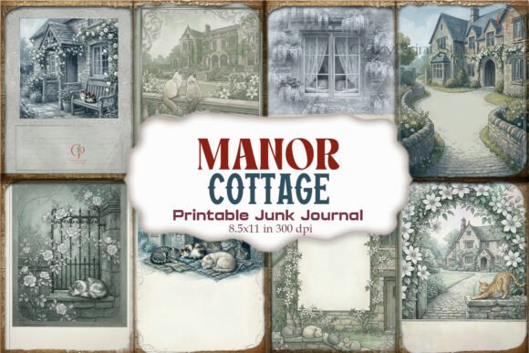 Manor Cottage Gothic Junk Journal Pages
