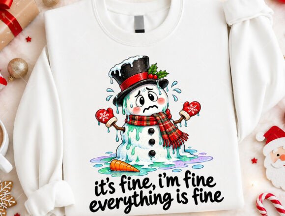 Melting Snowman Everything is Fine PNG