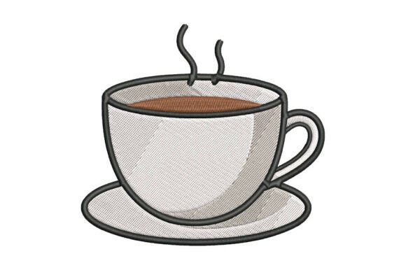 Minimalist Coffee Cup Embroidery Design