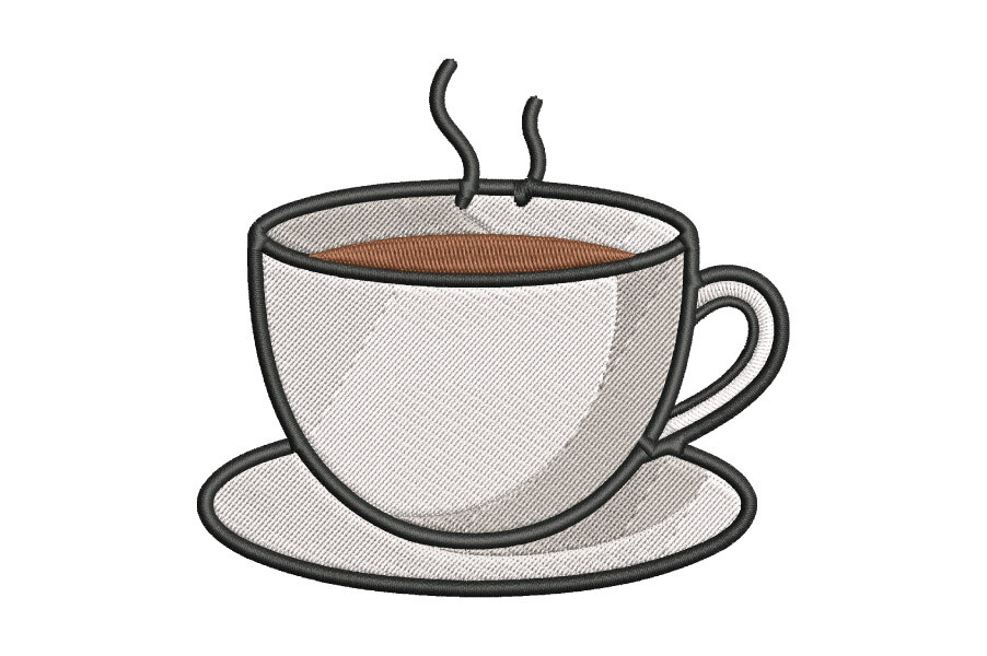 Minimalist Coffee Cup Embroidery Design