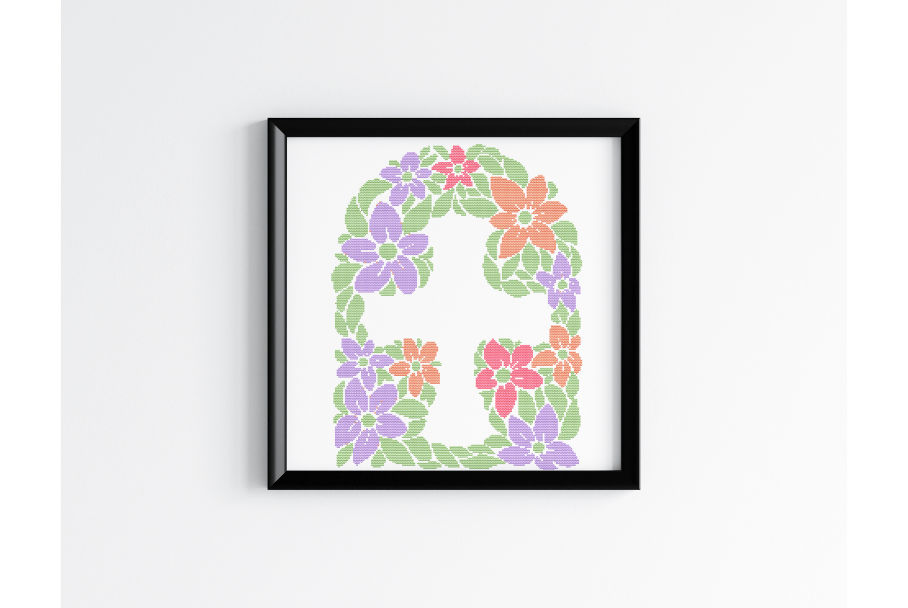 Modern Floral Cross Stitch Pattern