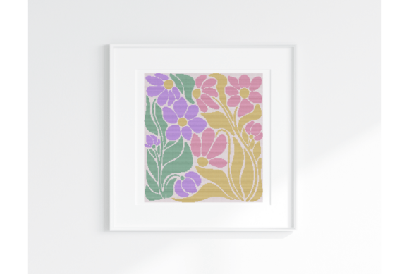 Modern Flowers Cross Stitch Pattern