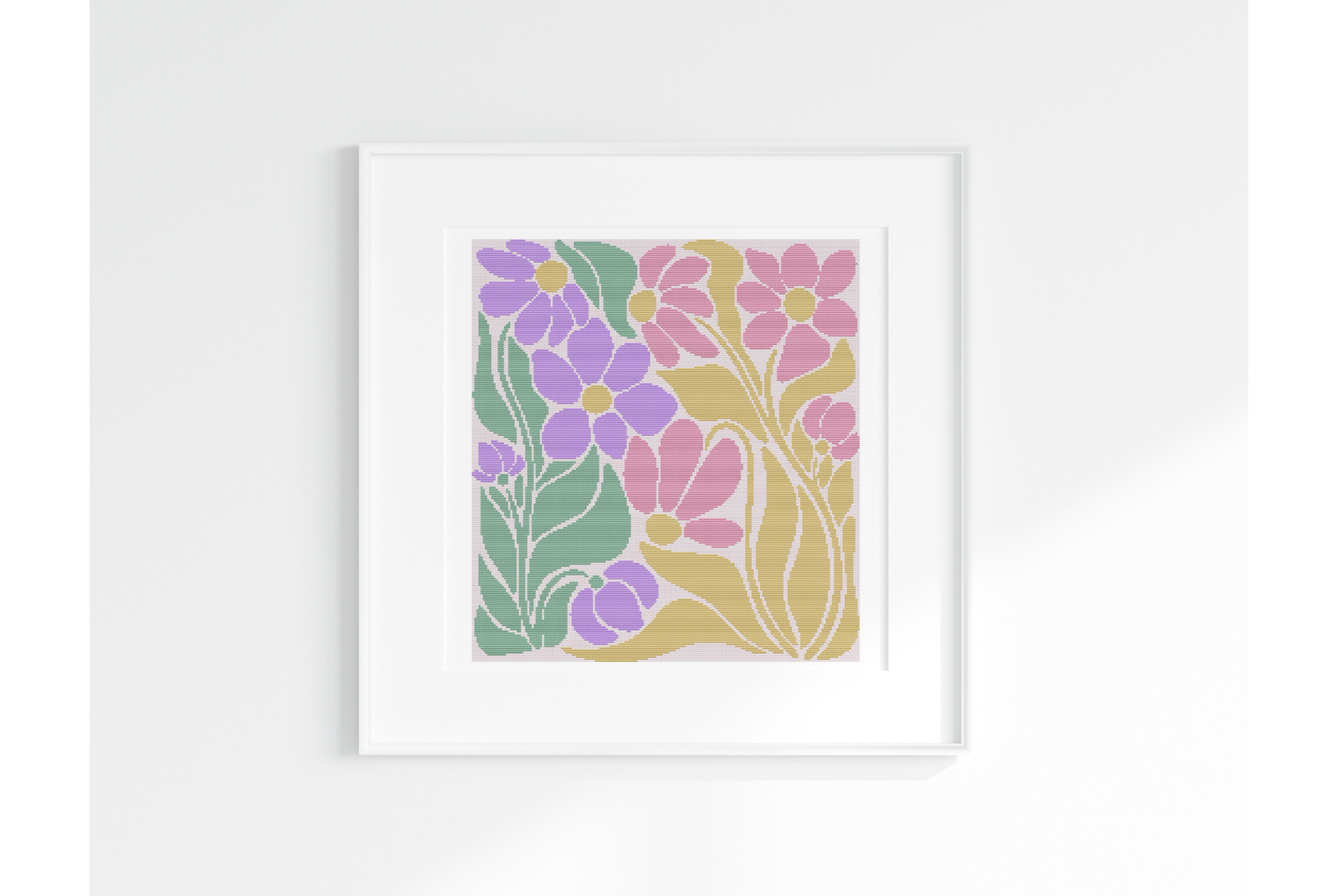 Modern Flowers Cross Stitch Pattern