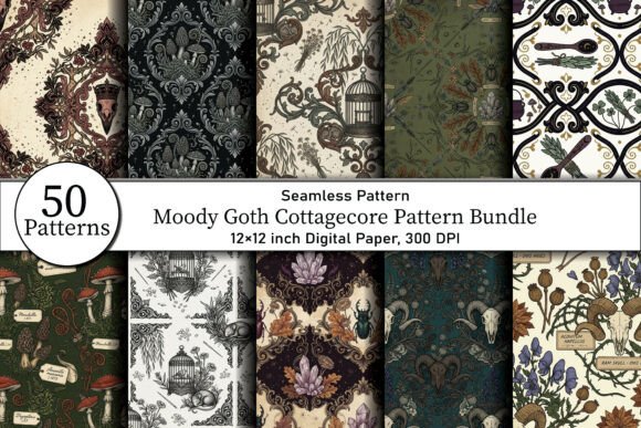 Moody Goth Cottagecore Pattern Pack