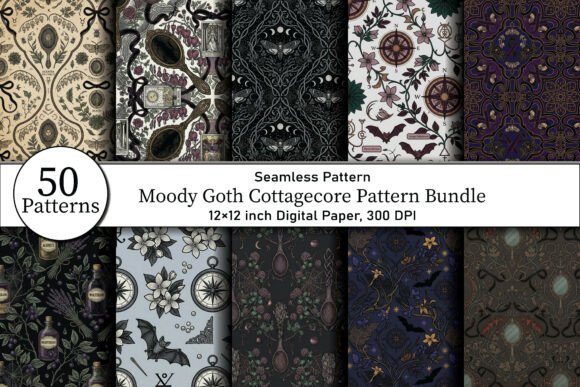 Moody Goth Cottagecore Pattern Pack