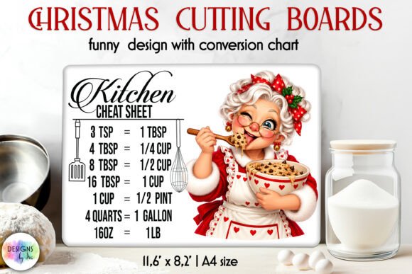 Mrs Claus Christmas Kitchen Cheat Sheet
