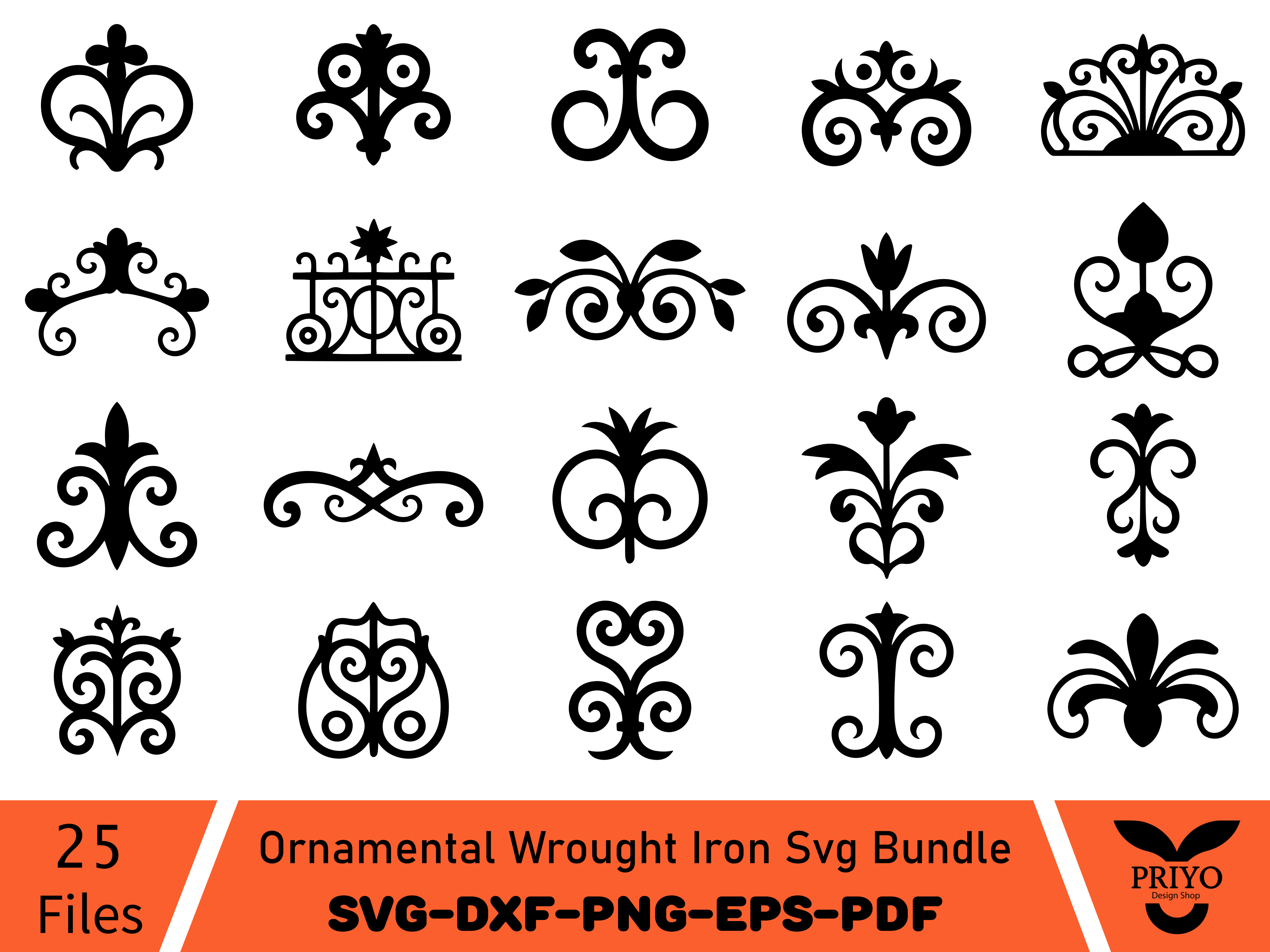 Ornamental Wrought Iron Svg Bundle