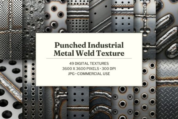 Punched Industrial Metal Weld Texture