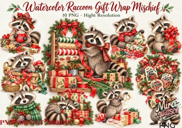 Raccoon Gift Wrap Mischief Bundle