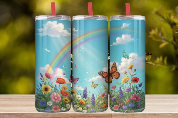 Rainbow Floral Tumbler Wrap