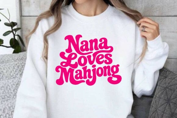 Retro Nana Loves Mahjong SVG, Nana PNG Graphic T-shirt Designs By Retro svg shirt