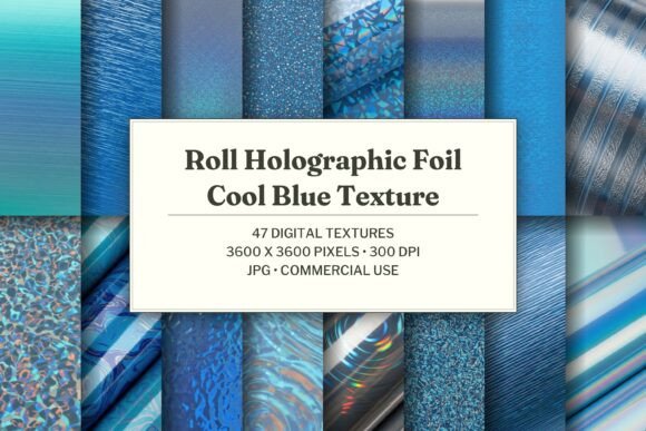Roll Holographic Foil Cool Blue Texture
