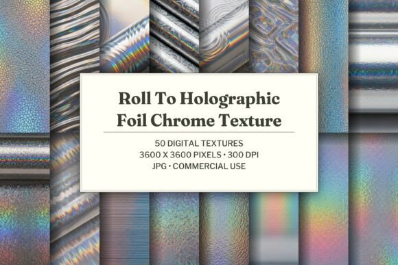 Roll to Holographic Foil Chrome Texture