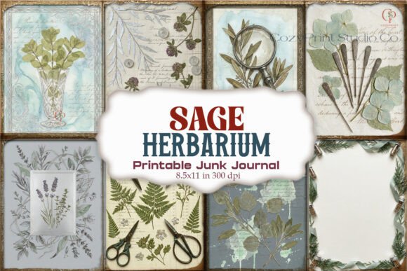 Sage Herbarium Botanical Junk Journal