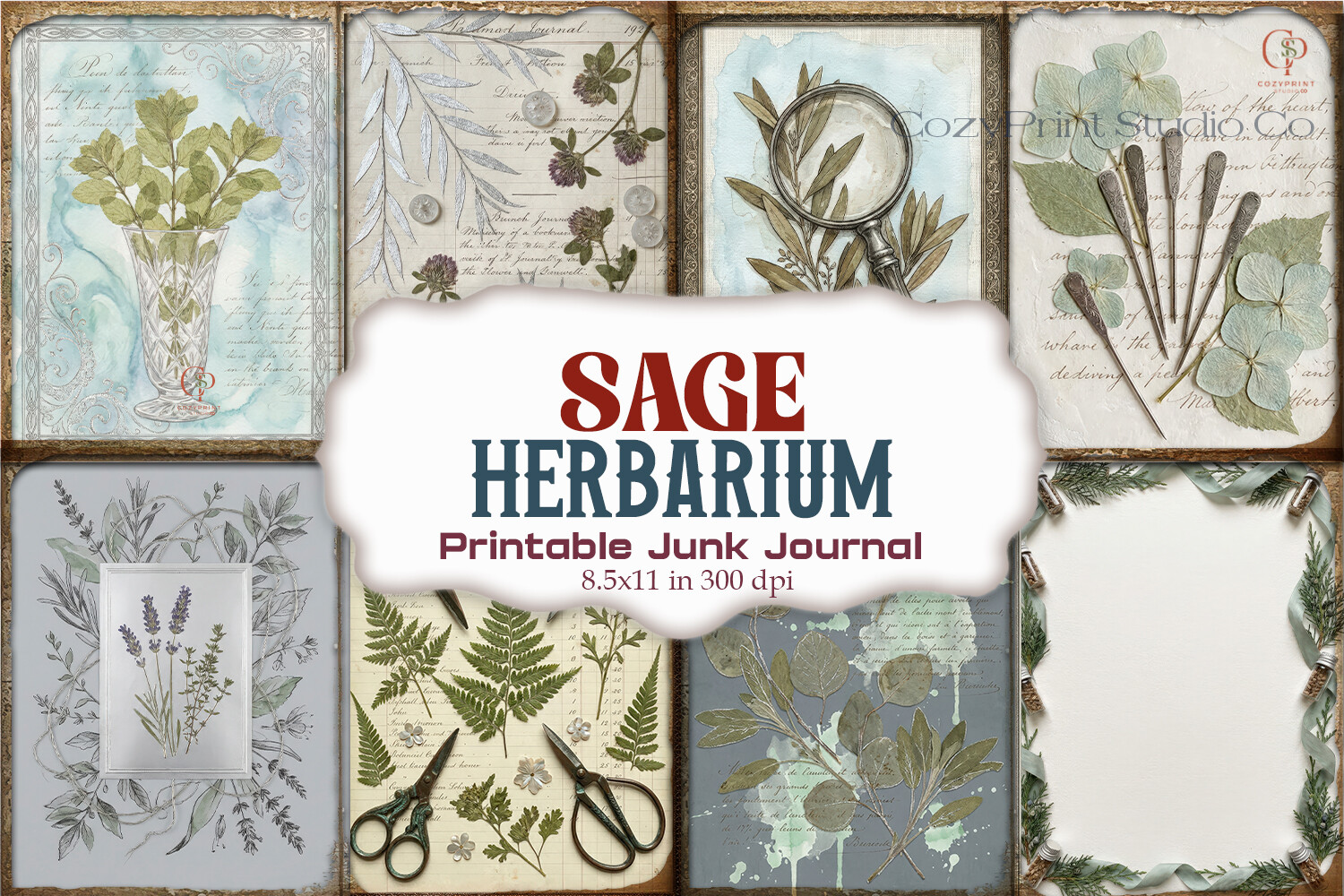 Sage Herbarium Botanical Junk Journal