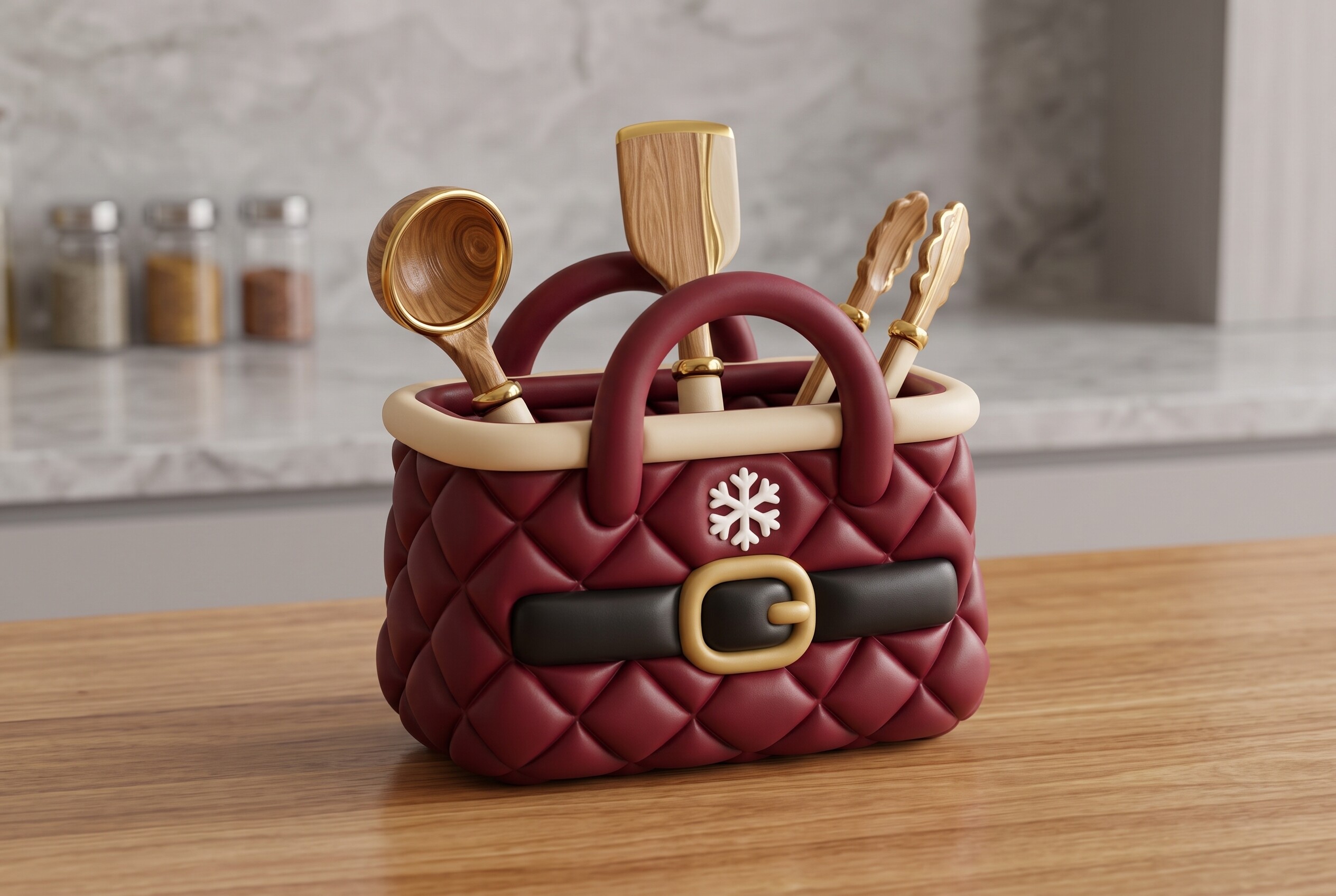 Santa Belt Utensil Basket STL – Festive Christmas 3D Print File - Image 3