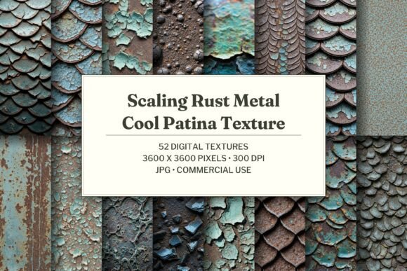 Scaling Rust Metal Cool Patina Texture