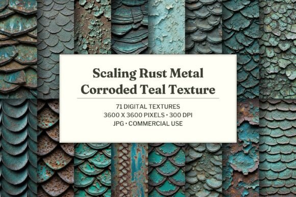 Scaling Rust Metal Corroded Teal Texture