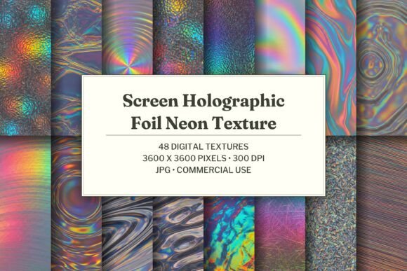 Screen Holographic Foil Neon Texture