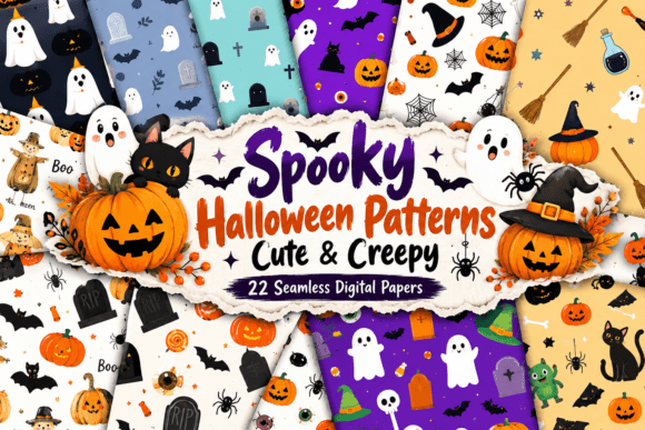 Spooky Halloween Patterns Cute & Creepy