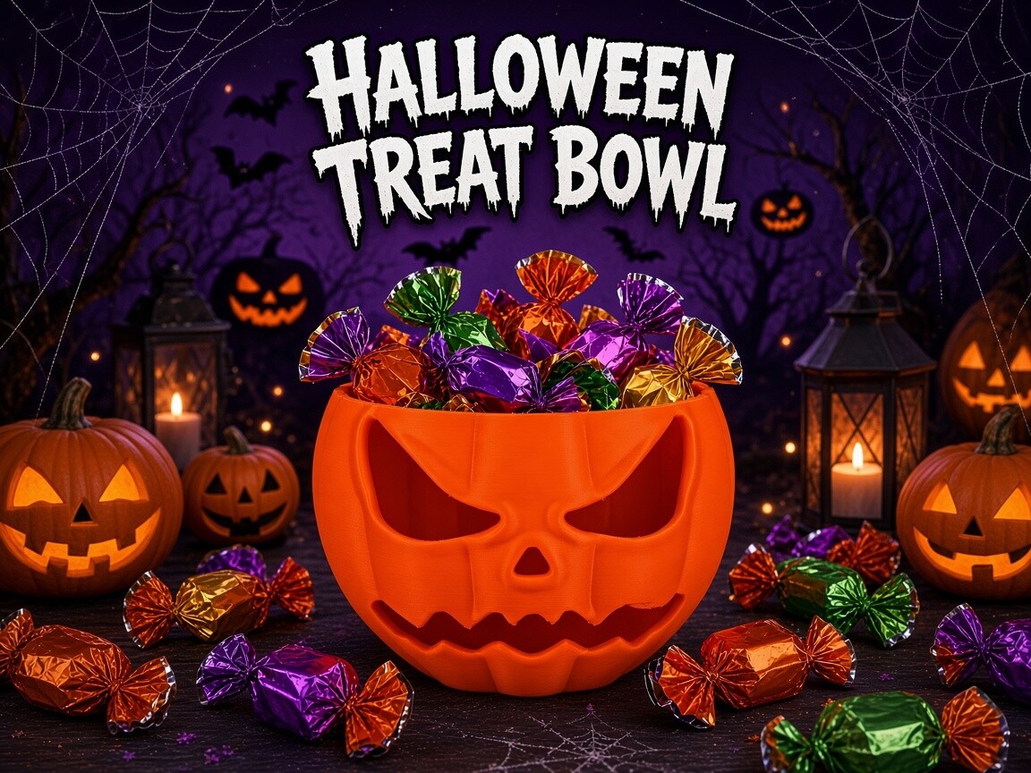 Spooky Halloween Pumpkin Treat Bowl – 3D Printed Candy Holder - Image 7