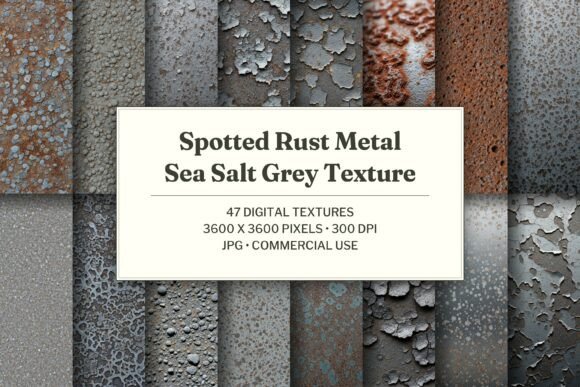 Spotted Rust Metal Sea Salt Grey Texture