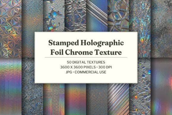 Stamped Holographic Foil Chrome Texture