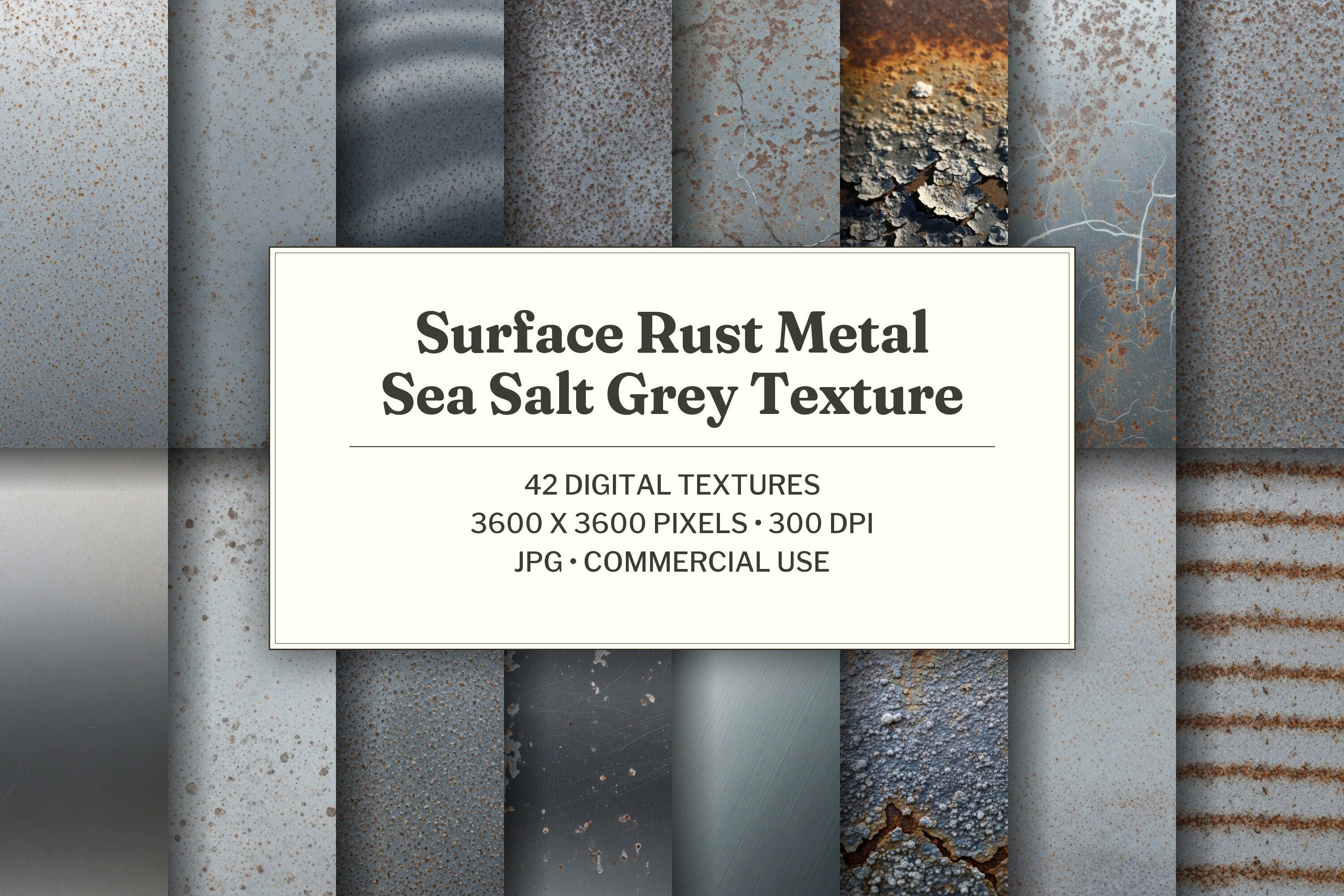 Surface Rust Metal Sea Salt Grey Texture