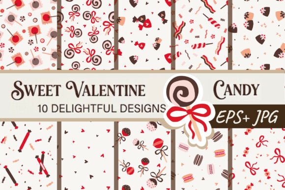 Sweet Valentine Candy Seamless Patterns
