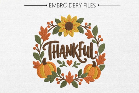 Thankful Embroidery Design