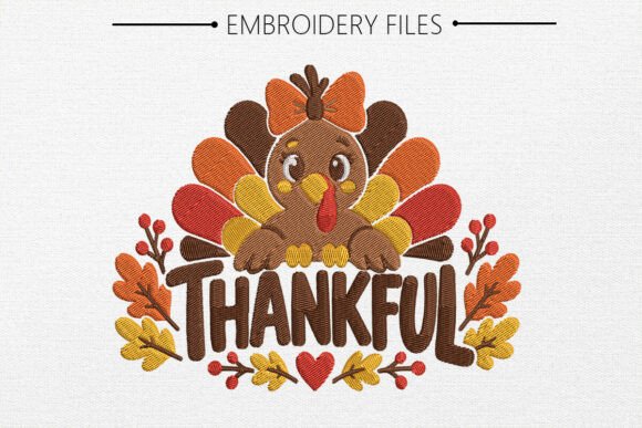 Thankful Turkey Design Embroidery