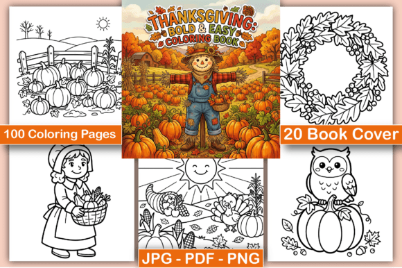 Thanksgiving Bold & Easy Coloring Pages
