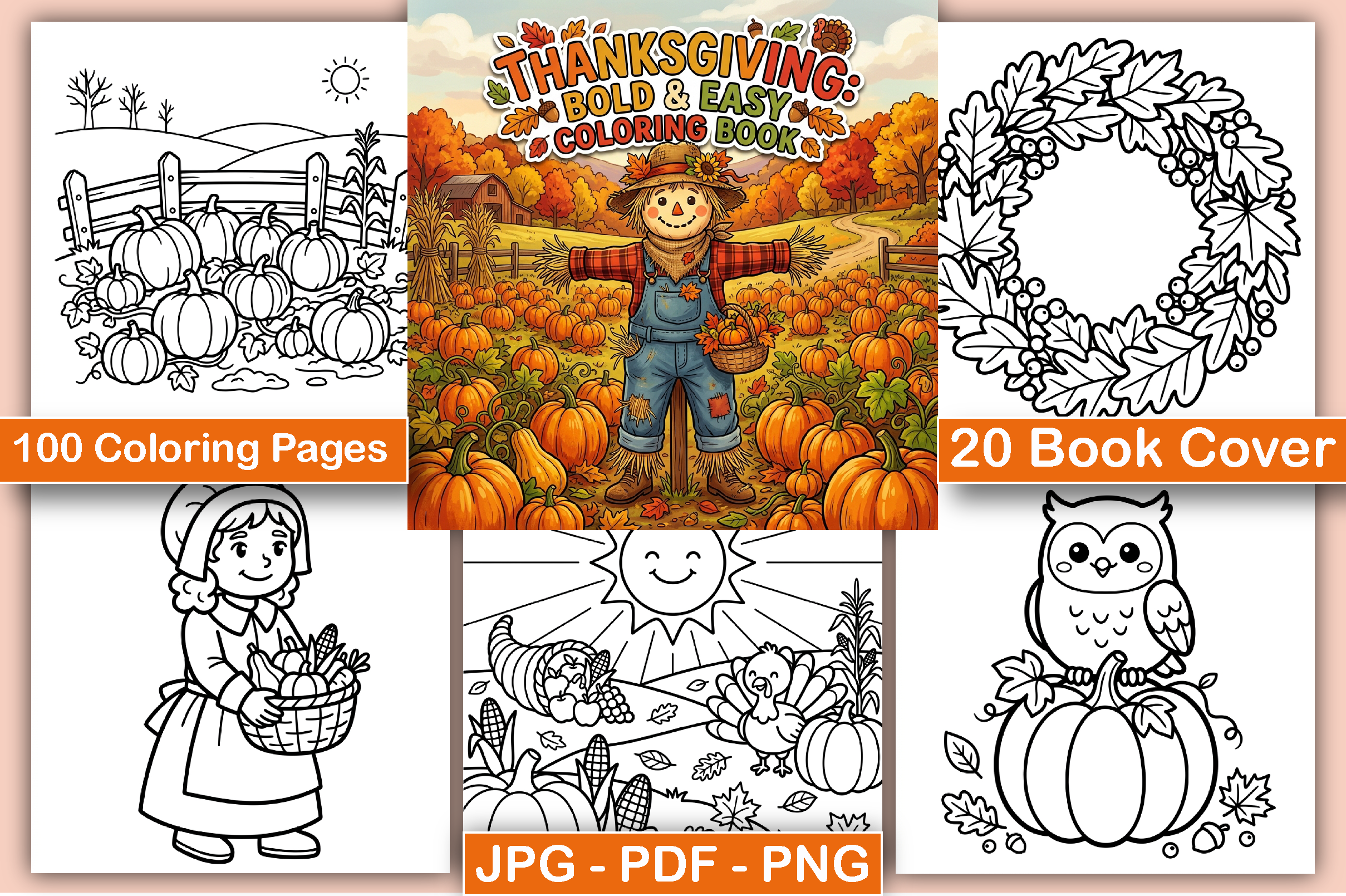Thanksgiving Bold & Easy Coloring Pages